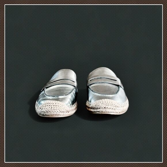 JustFab Ailana Flat Mule Metallic Slip-On Espadrille - Picture 9 of 16